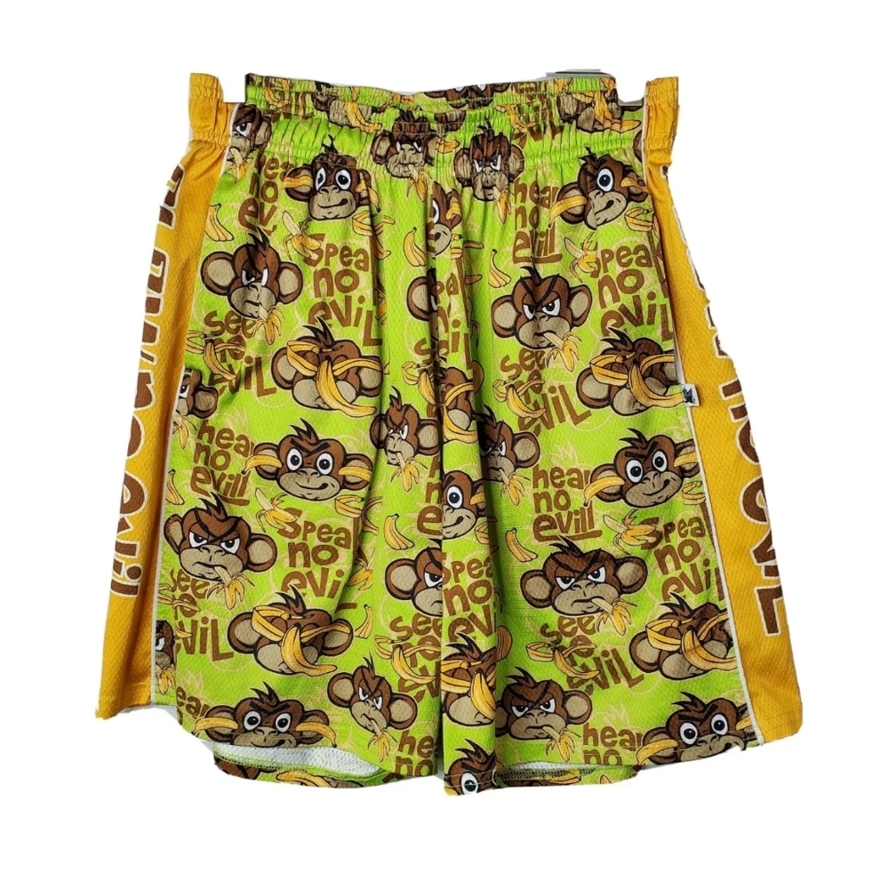 Flow Society Mens S Green Monkey Lacrosse Shorts